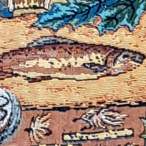 Tapestry Fabric Piece Heavy Woven Fish Hook Decor 1 Yard Plus 7 in. x 50 - Picture 1 of 6